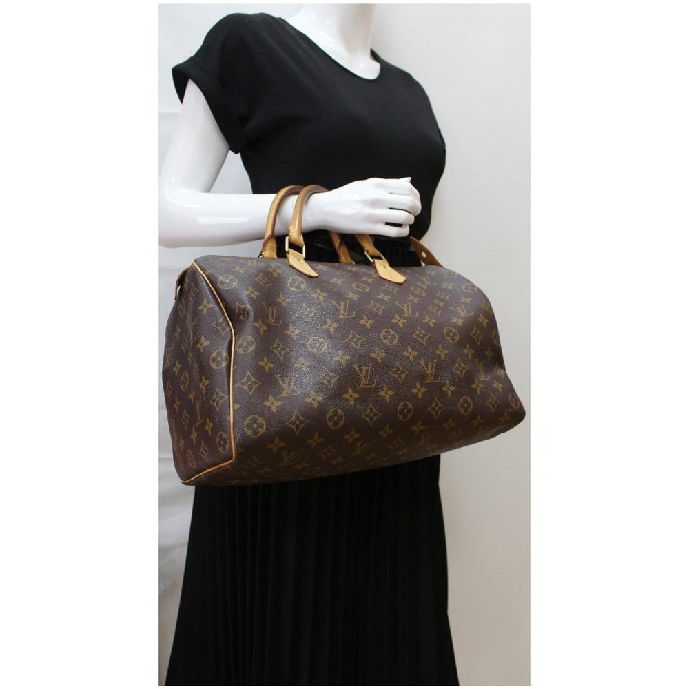 LOUIS VUITTON  Speedy 35 Monogram Canvas Satchel Bag Brown - Picture 2 of 12